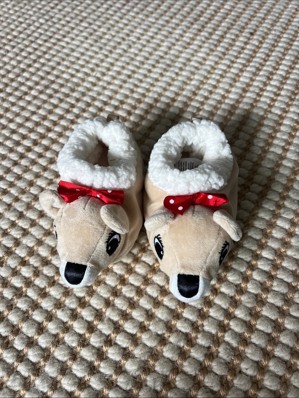 Rudolph Reindeer Toddler Slippers 12–24 Months | Plush Holiday House Shoes